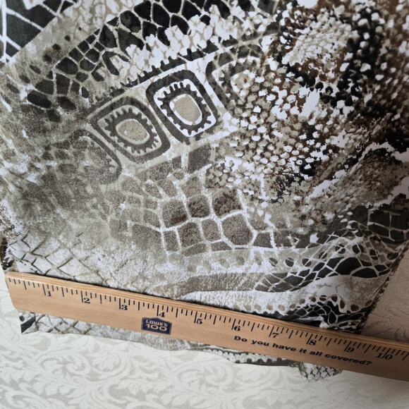 Chico's Pants sz 1 (M) Ivory Tan Brown Geo Mixed Print Zip Fly Zip Pockets - Picture 15 of 16